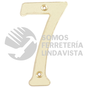 L6807LB NUMERO 7 SLIM 4" LATON BRILLANTE LOCK