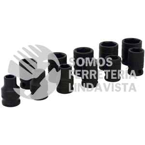 72202 JUEGO DE DADOS DE IMPACTO CUADRO DE 3/8", 6 PUNTAS, METRICOS, 11 PIEZAS URREA