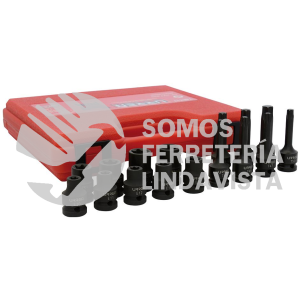 74ET17 JUEGO DE DADOS DE IMPACTO TORX HEMBRA Y PUNTA TORX CUADRO DE 1/2", 16 PIEZAS URREA
