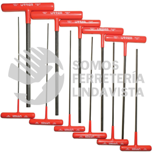 4967LGP JUEGO DE 11 LLAVES HEXAGONALES TIPO "T" ERGONOMICAS, EN PULGADAS URREA