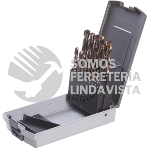 CO5115 JUEGO DE 15 BROCAS CON COBALTO DE ACERO DE ALTA VELOCIDAD ZANCO RECTO URREA