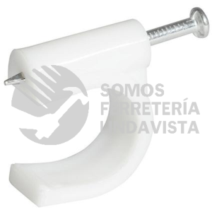 GRAC12 GRAPA PARA CABLE COAXIAL 12 MM, COLOR BLANCO, 20 PIEZAS SURTEK