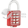 C27R40 CANDADO DE COMBINACION DIGITAL, ROJO, 40 MM LOCK