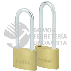 11CAP JUEGO DE 2 CANDADOS DE LATON LARGOS 40 MM, LLAVE ESTANDAR PROLOK