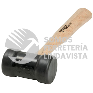 1367 MAZO CON CABEZA DE HULE NEGRO CON MANGO DE MADERA DE ENCINO DE 14", 16 OZ URREA