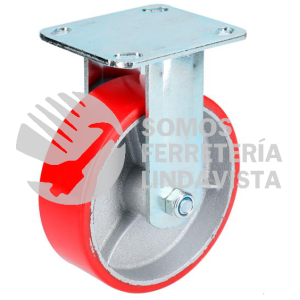 RP15F RODAJA DE FIERRO CON POLIURETANO ROJO FIJA 6" SURTEK