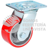 RP10G RODAJA DE FIERRO CON POLIURETANO ROJO GIRATORIA 4" SURTEK