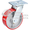 RP15G RODAJA DE FIERRO CON POLIURETANO ROJO GIRATORIA 6" SURTEK