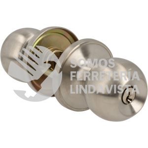10CB COMBO DE POMO BOLA FUNCION DOBLE, ACERO INOXIDABLE, LLAVE ESTANDAR, BLISTER LOCK