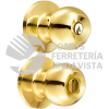 16PO POMO TUBULAR BOLA FUNCION RECAMARA, LATON BRILLANTE, LLAVE ESTANDAR, BLISTER LOCK