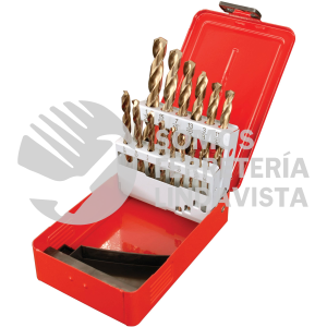 C5115 JUEGO DE 15 BROCAS CON COBALTO DE ACERO DE ALTA VELOCIDAD ZANCO RECTO URREA