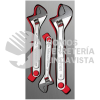 CH111L JUEGO DE 3 LLAVES AJUSTABLES CROMADAS CON CUBIERTA LAMINADA URREA