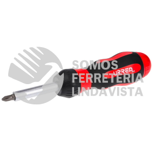 9308M DESTORNILLADOR CON MANGO BIMATERIAL DE MATRACA CON PUNTAS INTERCAMBIABLES 8 EN 1 URREA