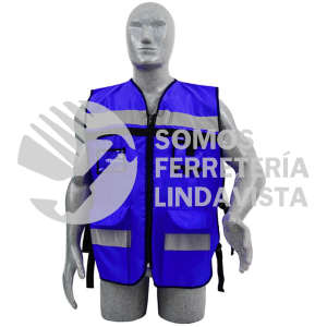 137592 CHALECO DE SEGURIDAD TIPO SUPERVISOR ABIERTO CON REFLEJANTE AZUL REY UNITALLA SURTEK