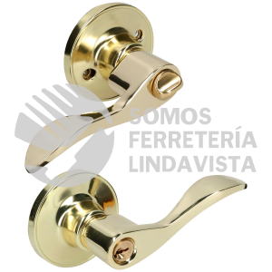 18MA MANIJA TUBULAR CURVA FUNCION ENTRADA Y RECAMARA, LATON BRILLANTE, LLAVE ESTANDAR, BLISTER LOCK