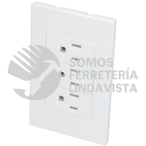 P628B PLACA 3 CONTACTOS 1/3, LINEA PREMIUM, COLOR BLANCO SURTEK