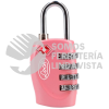 53CA CANDADO DE COMBINACION PROGRAMABLE TSA PARA MALETA, ROSA, 20 MM LOCK