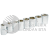 140441 JUEGO DE 8 DADOS EN PULGADAS CUADRO DE 1/2", 6 PUNTAS FOY