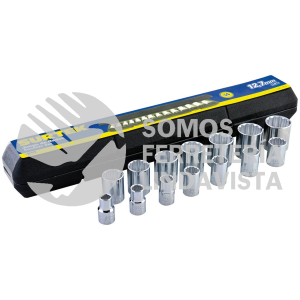 F5800AM JUEGO DE 14 DADOS METRICOS CUADRO DE 1/2", 12 PUNTAS SURTEK