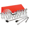 54214A JUEGO DE DADOS Y ACCESORIOS CUADRO DE 1/2" METRICO, 32 PIEZAS URREA