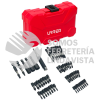 JUP54 JUEGO DE PUNTAS Y ACCESORIOS CON SISTEMA DE AMORTIGUACION DE IMPACTO, 54 PIEZAS URREA