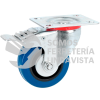 RGO12B RODAJA DE GOMA ELASTICA GIRATORIA CON FRENO AZUL 5" SURTEK