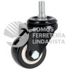 RVNE7 RODAJA DE PVC NEGRO CON ESPIGA ROSCADA 3" SURTEK