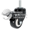 RVNE6B RODAJA DE PVC NEGRO CON ESPIGA ROSCADA CON FRENO 2-1/2" SURTEK