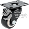 RVN5G RODAJA DE PVC NEGRO CON PLACA GIRATORIA 2" SURTEK