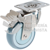 RTI10B RODAJA DE TPR GRIS CON HERRAJES DE ACERO INOXIDABLE GIRATORIA CON FRENO 4" SURTEK