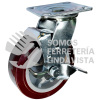 RPU18B RODAJA DE POLIURETANO MARRON GIRATORIA CON FRENO 8" SURTEK