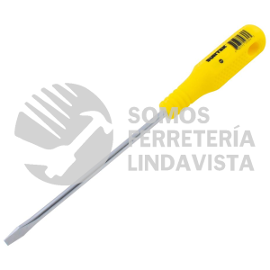 D404 DESTORNILLADOR CON MANGO AMARILLO, PUNTA PLANA BARRA REDONDA 1/4" X 4" SURTEK