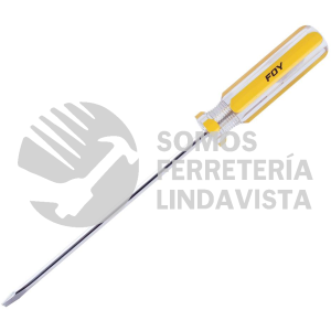DEP46 DESTORNILLADOR CON MANGO DE PVC, PUNTA PLANA 1/4" X 6" FOY