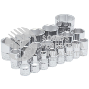 54109 JUEGO DE DADOS CUADRO DE 1/2", 6 PUNTAS, EN PULGADAS, 20 PIEZAS URREA