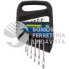 F04S JUEGO DE 6 LLAVES COMBINADAS SATINADAS EN PULGADAS, 12 PUNTAS EN RACK SURTEK