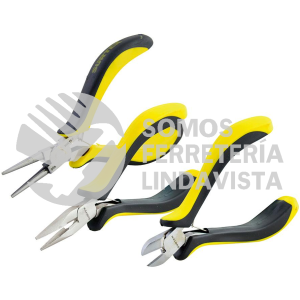 95P3 JUEGO DE 3 MINI PINZAS CON MANGO BIMATERIAL PARA ELECTRONICA SURTEK