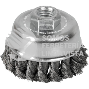 C524 CARDA COPA TRENZADA ALAMBRE GRUESO 5" X 0.51 MM CON ROSCA M14 SURTEK