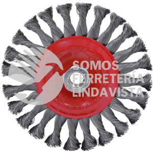 C826 CARDA CIRCULAR TRENZADA ALAMBRE FINO 6" X 0.35 MM CON ROSCA 5/8" URREA