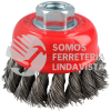 C920 C920 CARDA COPA TRENZADA ALAMBRE FINO DE ACERO INOXIDABLE 3" X 0.35 MM CON ROSCA 5/8" URREA