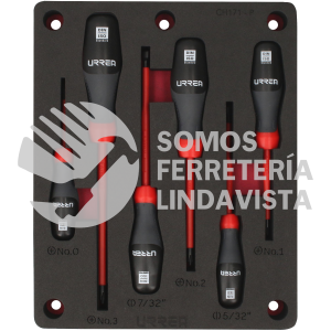 CH171P JUEGO DE DESTORNILLADORES CON MANGO 1000 V COMBINADOS, 6 PIEZAS URREA
