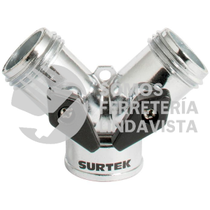 130333 ADAPTADOR PARA MANGUERA DE RIEGO EN "Y" CROMADO 11 X7 CM SURTEK