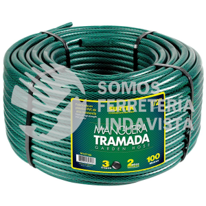 M58T100 MANGUERA PARA JARDIN TRAMADA EN ROLLO VERDE 5/8", 100 M SURTEK