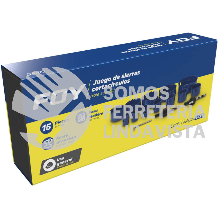 JCS1 JUEGO DE SIERRAS CORTACÍRCULOS, 15 PIEZAS FOY