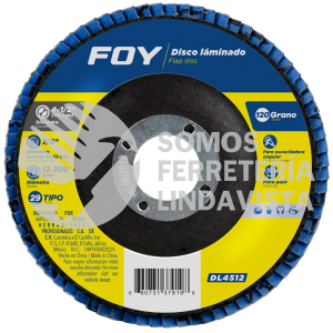 DL4512 DISCO LAMINADO TIPO 29 GRANO 120, 4-1/2" FOY