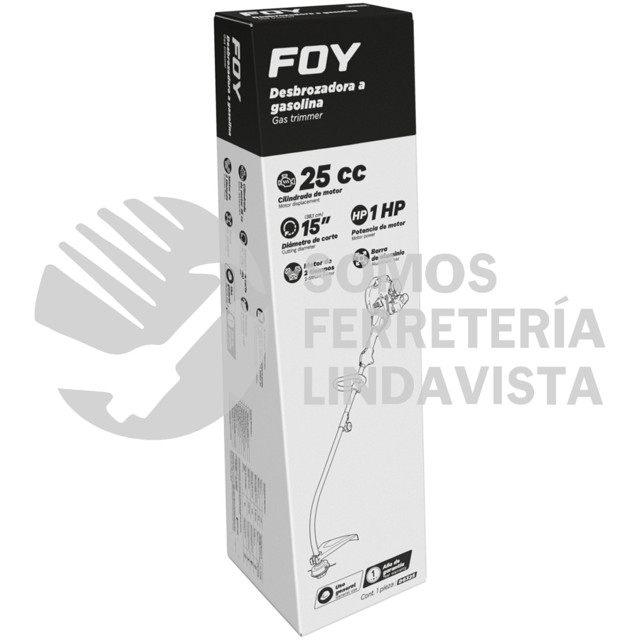 DG325 DESBROZADORA A GASOLINA CURVA 16.3" 25 CC FOY