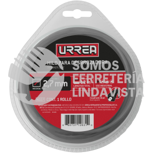 ND27 NAILON CUADRO DUAL PARA DESBROZADORA DOBLE BLÍSTER, 2.7 MM X 12 M URREA