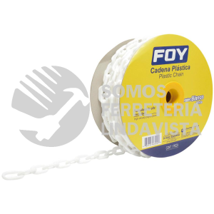 143420 CADENA PLASTICA CALIBRE 6 MM DE 25 M, COLOR BLANCO FOY