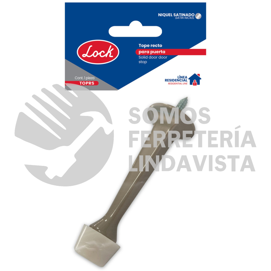 TOPRS TOPE RECTO PARA PUERTA NÍQUEL SATINADO LOCK